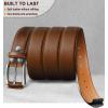 BULLIANT Men Belt Multi Pack,Leather Belt For Gift Men Golf Dress Casual Jean 7Holes 1 3/8″(Retro Red Brick4150)
