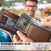 BULLIANT Men Wallet,Magnetic Wallet Full-Grain Leather Slim Pocket Fit 10Cards RFID Blocking 4.2″ x3”(Pecan Pie8416)