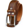BULLIANT Men Belt Multi Pack,Leather Belt For Gift Men Golf Dress Casual Jean 7Holes 1 3/8″(Retro Red Brick4150)