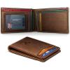 BULLIANT Men Wallet,Magnetic Wallet Full-Grain Leather Slim Pocket Fit 10Cards RFID Blocking 4.2″ x3”(Pecan Pie8416)