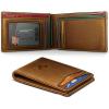 BULLIANT Men Wallet,Magnetic Wallet Full-Grain Leather Slim Pocket Fit 10Cards RFID Blocking 4.2″ x3”(orange brown8415)
