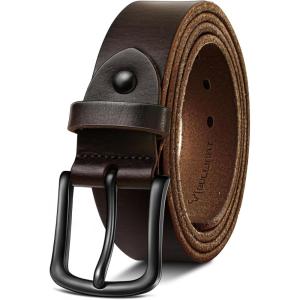 BULLIANT Men Belt Multi Pack,Leather Belt For Gift Men Golf Dress Casual Jean 7Holes 1 3/8″(Deep Brown4676)