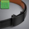 BULLIANT Men Belt-Ratchet Leather Adjustable Belt tailless For Gift Men Dress Casual Jeans 1 3/8″ Hiding Tail-Cut For Fit(Black6454)
