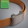 BULLIANT Men Belt-Ratchet Leather Adjustable Belt tailless For Gift Men Dress Casual Jeans 1 3/8″ Hiding Tail-Cut For Fit(Orange Brown6455)