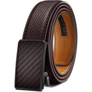 BULLIANT Men Belt-Ratchet Leather Adjustable Belt tailless For Gift Men Dress Casual Jeans 1 3/8″ Hiding Tail-Cut For Fit(Deep Brown4695)