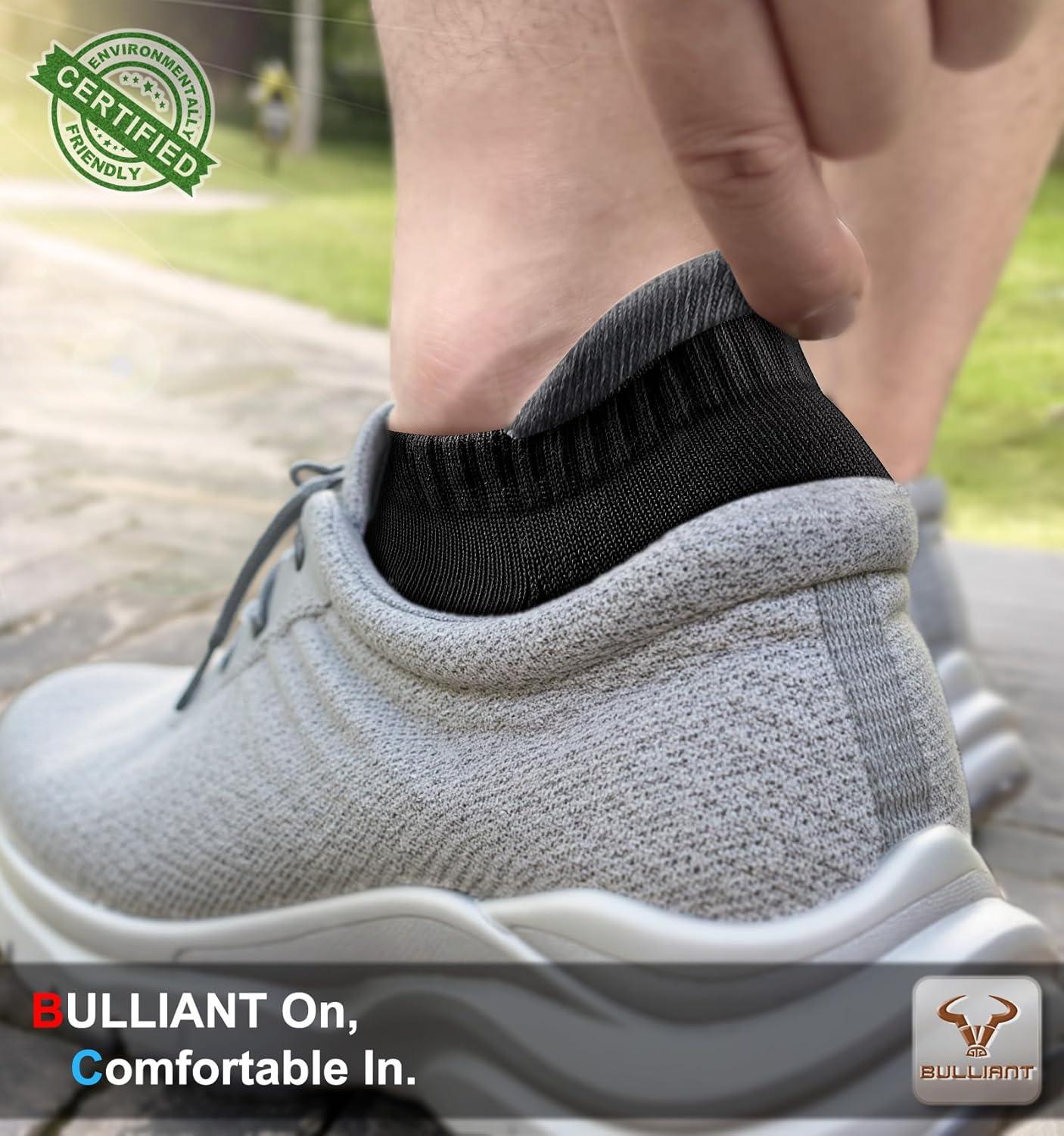image:imageBULLIANT Men Running SocksActive Ankle Socks No Show For Men With Cushioned Footbed Arch Support Breathable Wicking6pairsblack8642