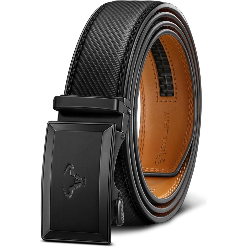 image:imageBULLIANT Men BeltRatchet Leather Belt Click Adjustable for Men Jeans Dress Casual 1 38Cut to FitBlack8596