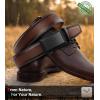 BULLIANT Men Belt,Ratchet Leather Belt Click Adjustable for Men Jeans Dress Casual 1 3/8-Cut to Fit(Deep Brown8599)