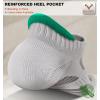BULLIANT Men Running Socks,Active Ankle Socks No Show For Men With Cushioned Footbed Arch Support Breathable Wicking(6pairs-creamy White8643)