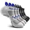 BULLIANT Men Running Socks,Active Ankle Socks No Show For Men With Cushioned Footbed Arch Support Breathable Wicking(6pairs-2 Color Mixed8644)