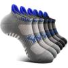 BULLIANT Men Running Socks,Active Ankle Socks No Show For Men With Cushioned Footbed Arch Support Breathable Wicking(6pairs-2 Color Mixed8645)