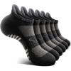 BULLIANT Men Running Socks,Active Ankle Socks No Show For Men With Cushioned Footbed Arch Support Breathable Wicking(6pairs-black8642)