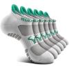 BULLIANT Men Running Socks,Active Ankle Socks No Show For Men With Cushioned Footbed Arch Support Breathable Wicking(6pairs-creamy White8643)
