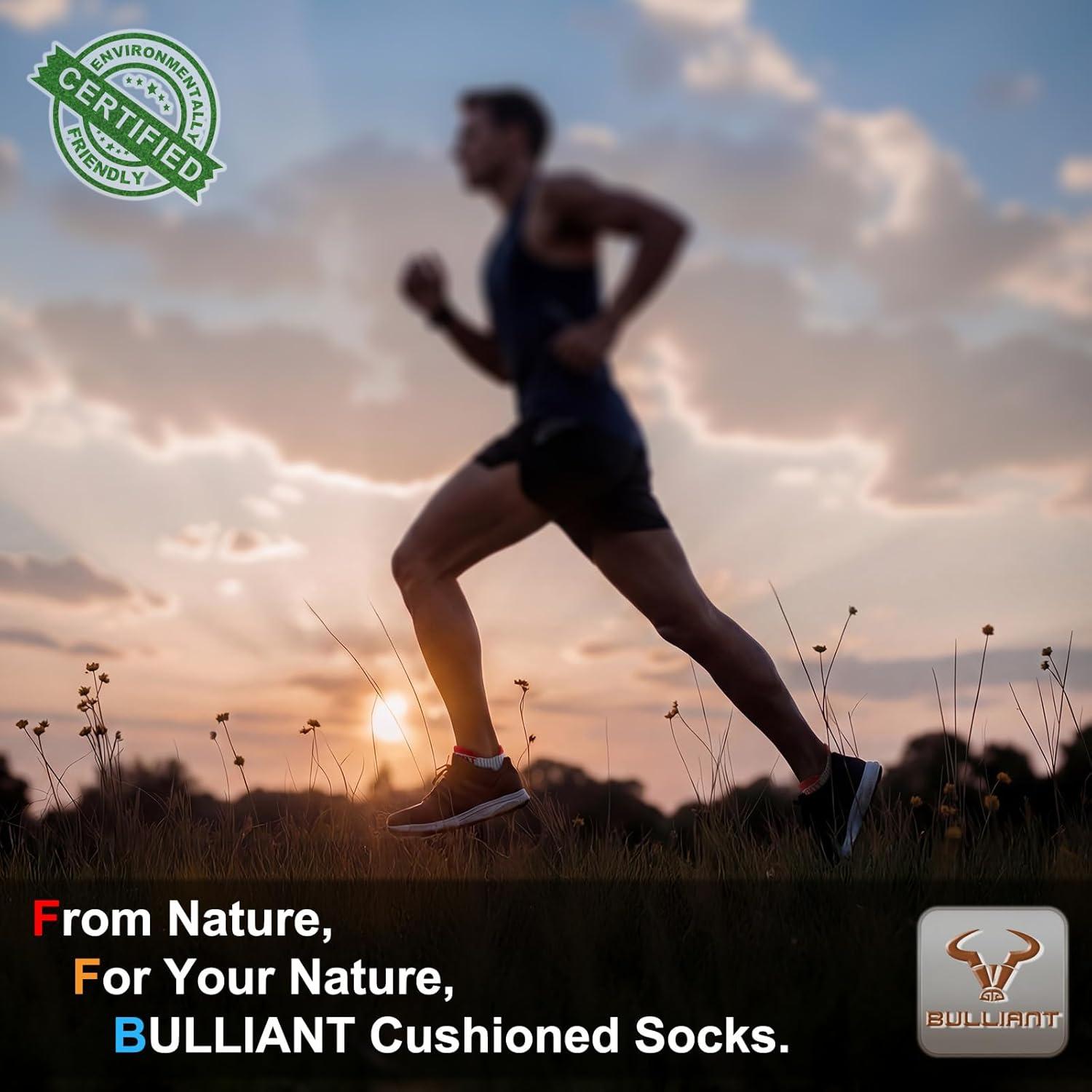 image:imageBULLIANT Men Ankle Socks Running Socks Extra Stretch NylonArch Support Cushioned Sole Breathable Wicking6pairscreamy White8626