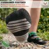 BULLIANT Men Ankle Socks Running Socks Extra Stretch Nylon-Arch Support Cushioned Sole Breathable Wicking(6pairs-black8625)