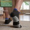 BULLIANT Men Ankle Socks Running Socks Extra Stretch Nylon-Arch Support Cushioned Sole Breathable Wicking(6pairs-black8625)
