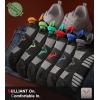 BULLIANT Men Ankle Socks Running Socks Extra Stretch Nylon-Arch Support Cushioned Sole Breathable Wicking(6pairs-black8625)