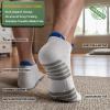 BULLIANT Men Ankle Socks Running Socks Extra Stretch Nylon-Arch Support Cushioned Sole Breathable Wicking(6pairs-creamy White8626)