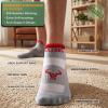 BULLIANT Men Ankle Socks Running Socks Extra Stretch Nylon-Arch Support Cushioned Sole Breathable Wicking(6pairs-gray Heather 8627)