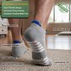 BULLIANT Men Ankle Socks Running Socks Extra Stretch Nylon-Arch Support Cushioned Sole Breathable Wicking(6pairs-gray Heather 8627)