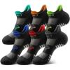 BULLIANT Men Ankle Socks Running Socks Extra Stretch Nylon-Arch Support Cushioned Sole Breathable Wicking(6pairs-black8625)