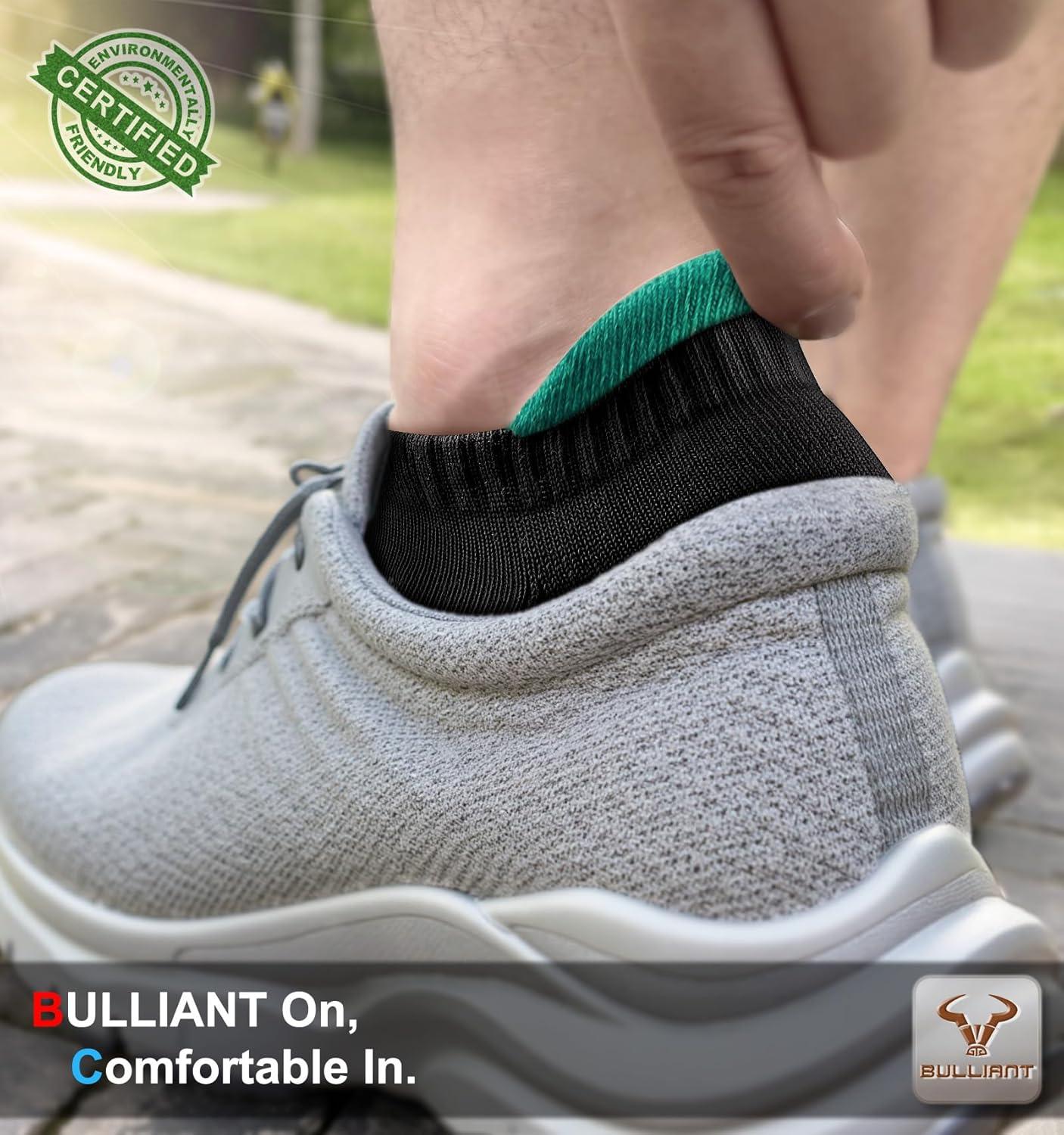 image:imageBULLIANT Men Running SocksActive Ankle Socks No Show For Men With Cushioned Footbed Arch Support Breathable Wicking6pairs3 Color Mixed8648