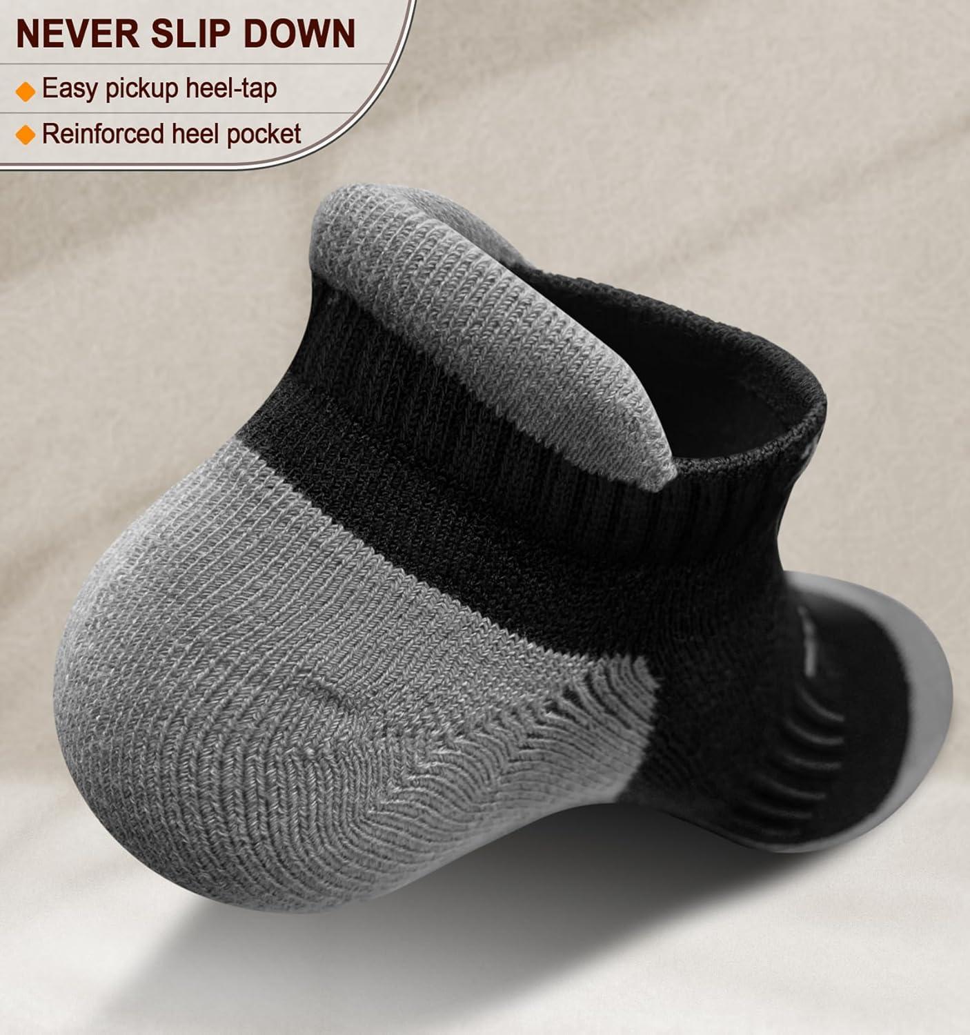 image:imageBULLIANT Men Running SocksActive Ankle Socks No Show For Men With Cushioned Footbed Arch Support Breathable Wicking6pairsblack3664