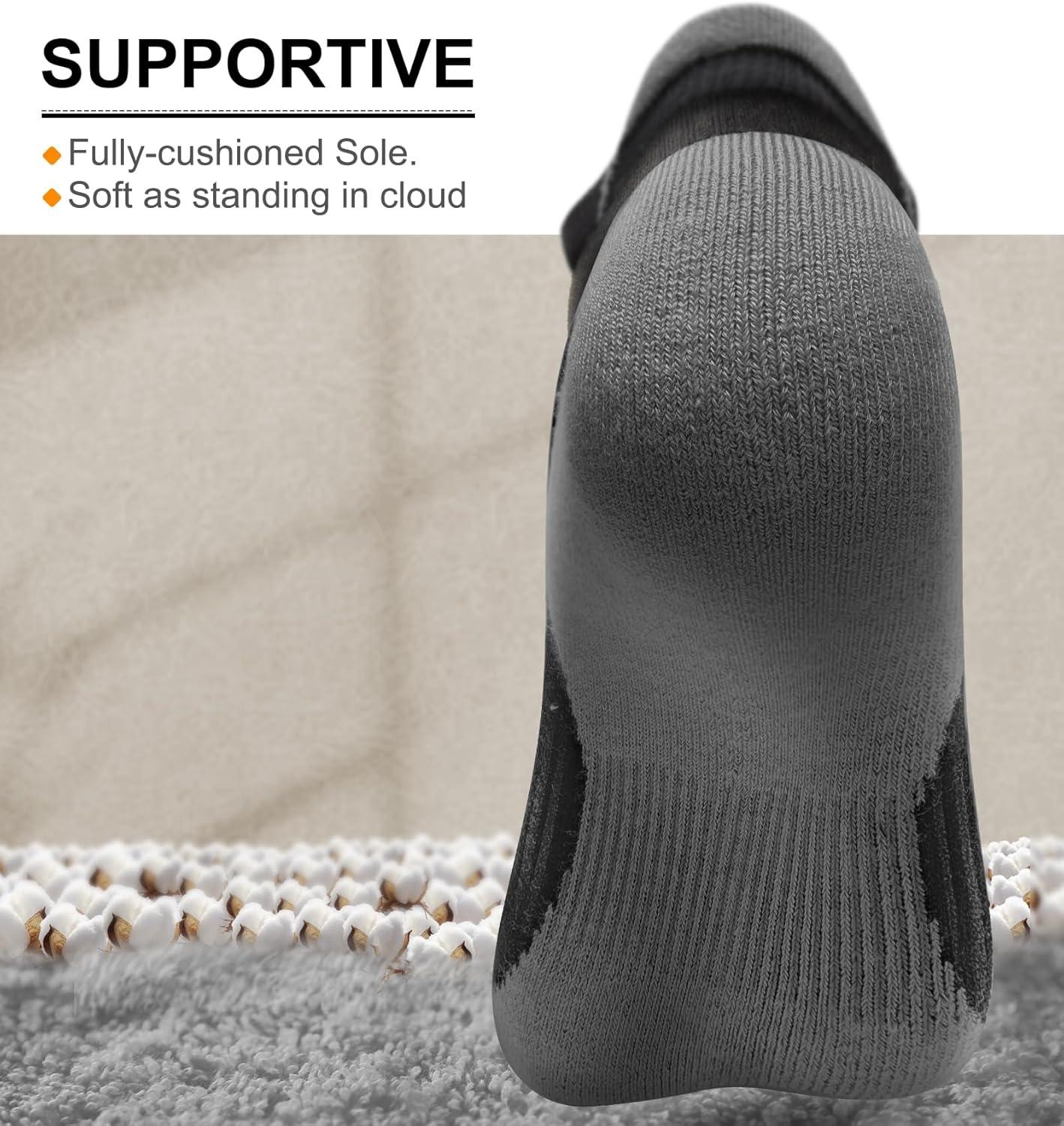 image:imageBULLIANT Men Running SocksActive Ankle Socks No Show For Men With Cushioned Footbed Arch Support Breathable Wicking6pairsblack3665