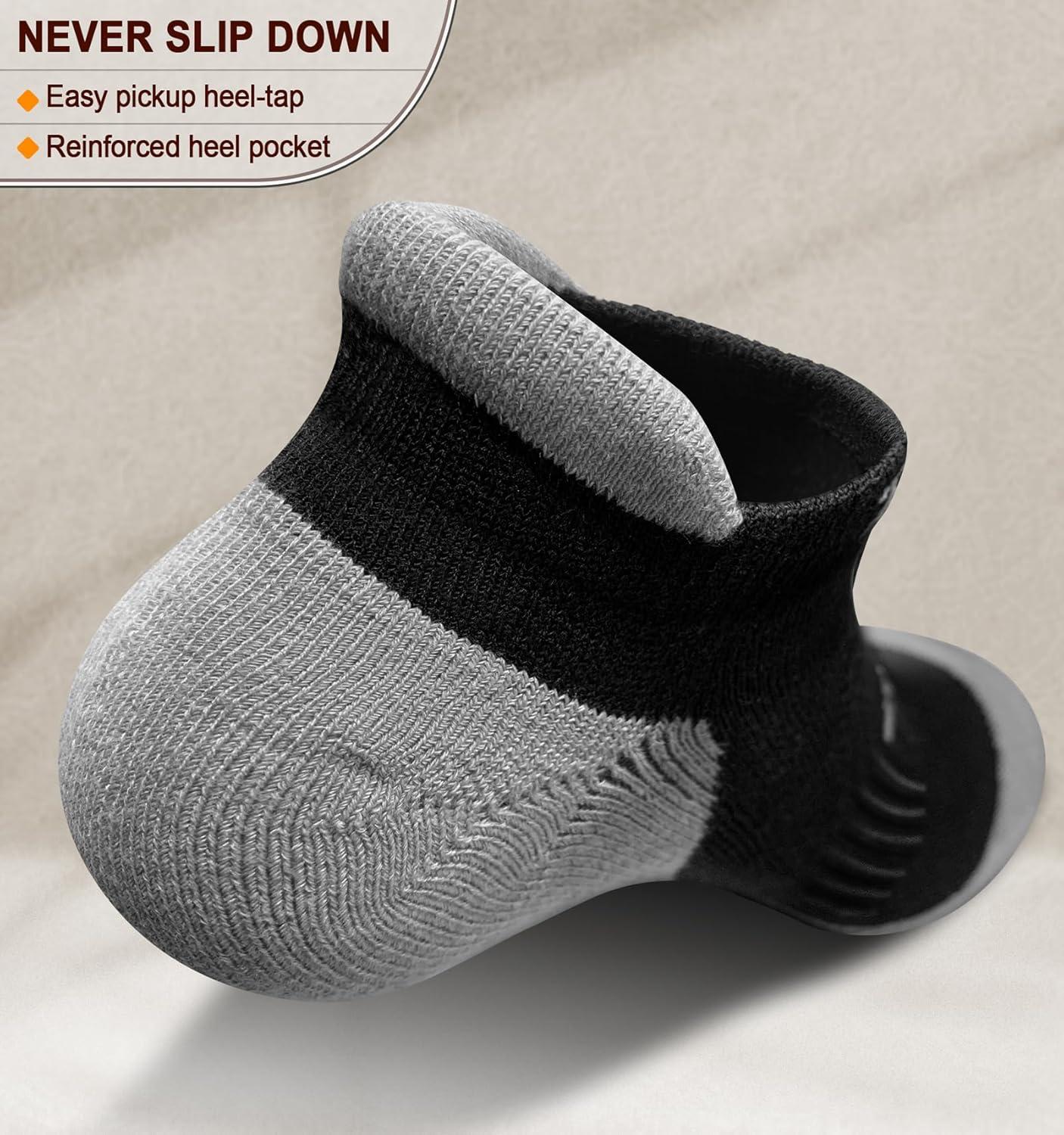 image:imageBULLIANT Men Running SocksActive Ankle Socks No Show For Men With Cushioned Footbed Arch Support Breathable Wicking6pairsblackWhiteGray4583