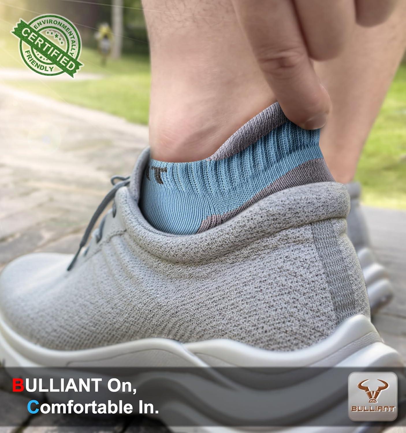 image:imageBULLIANT Men Running SocksActive Ankle Socks No Show For Men With Cushioned Footbed Arch Support Breathable Wicking6pairscambridge Blue8254