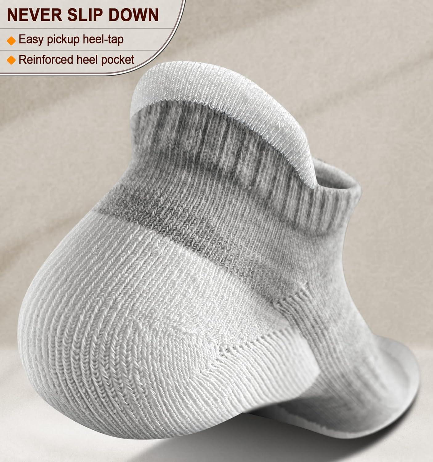 image:imageBULLIANT Men Running SocksActive Ankle Socks No Show For Men With Cushioned Footbed Arch Support Breathable Wicking6pairsgray 6 Color Mixed3006
