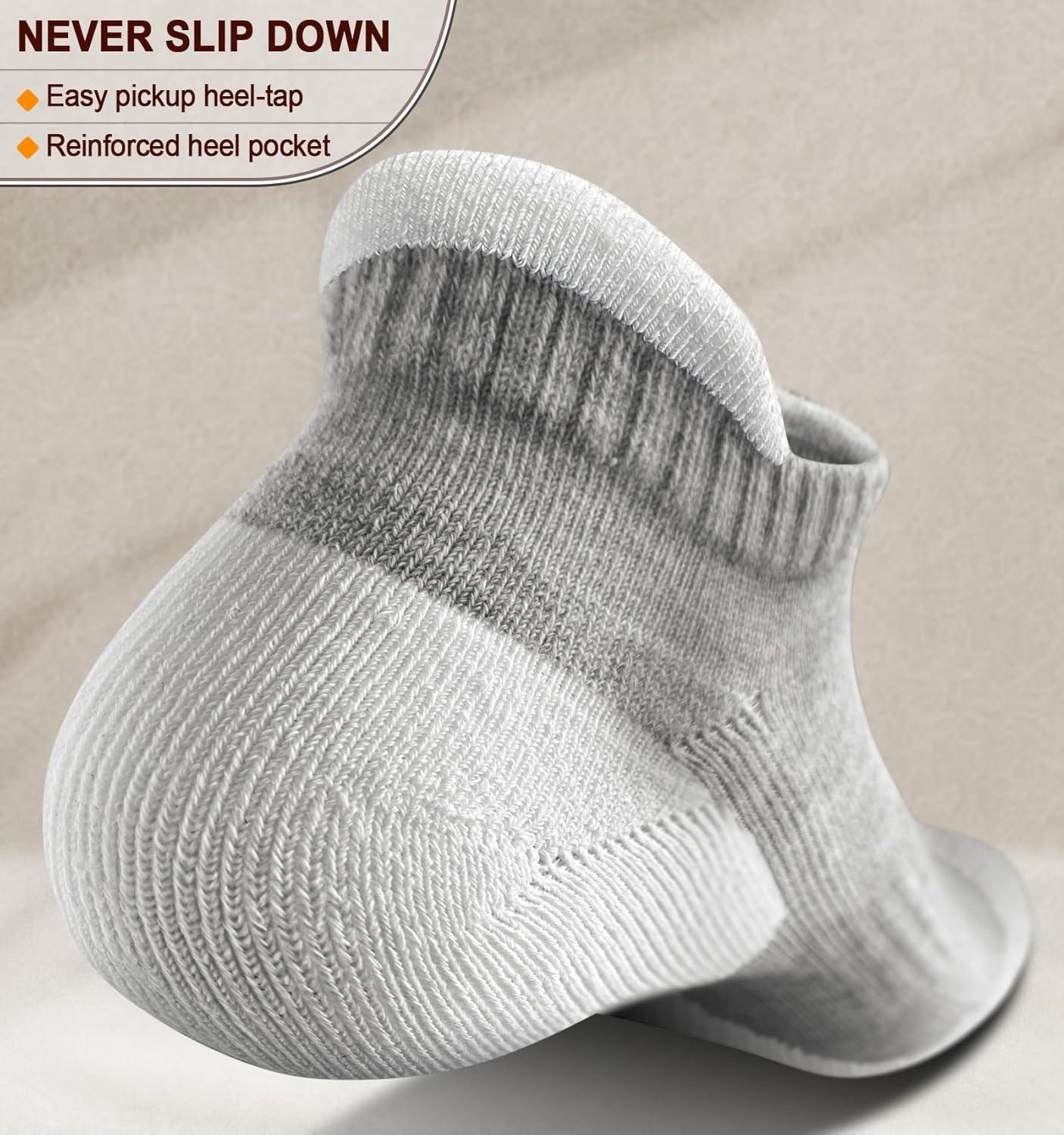 image:imageBULLIANT Men Running SocksActive Ankle Socks No Show For Men With Cushioned Footbed Arch Support Breathable Wicking6pairsgray Heather 4430