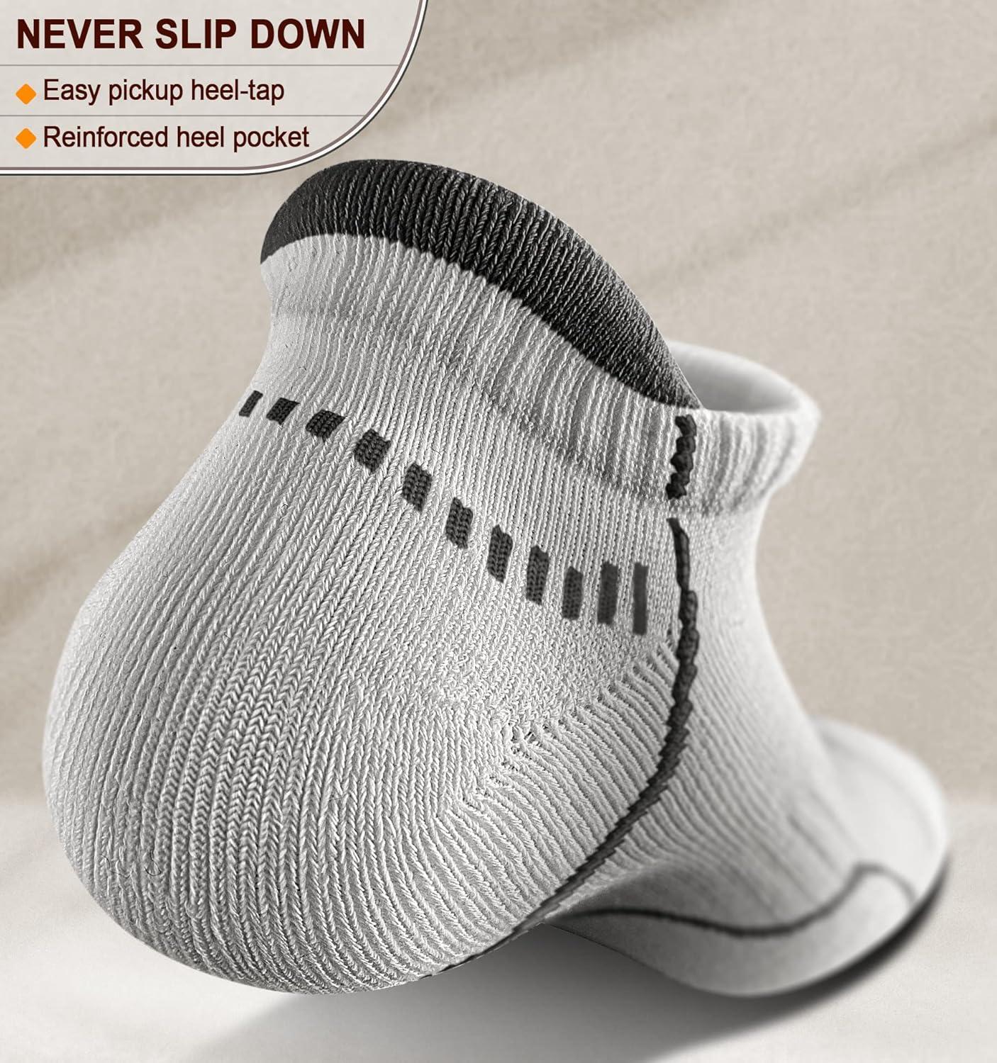 image:imageBULLIANT Men Running SocksActive Ankle Socks No Show For Men With Cushioned Footbed Arch Support Breathable Wicking6pairswhite 6 Color Mixed3073