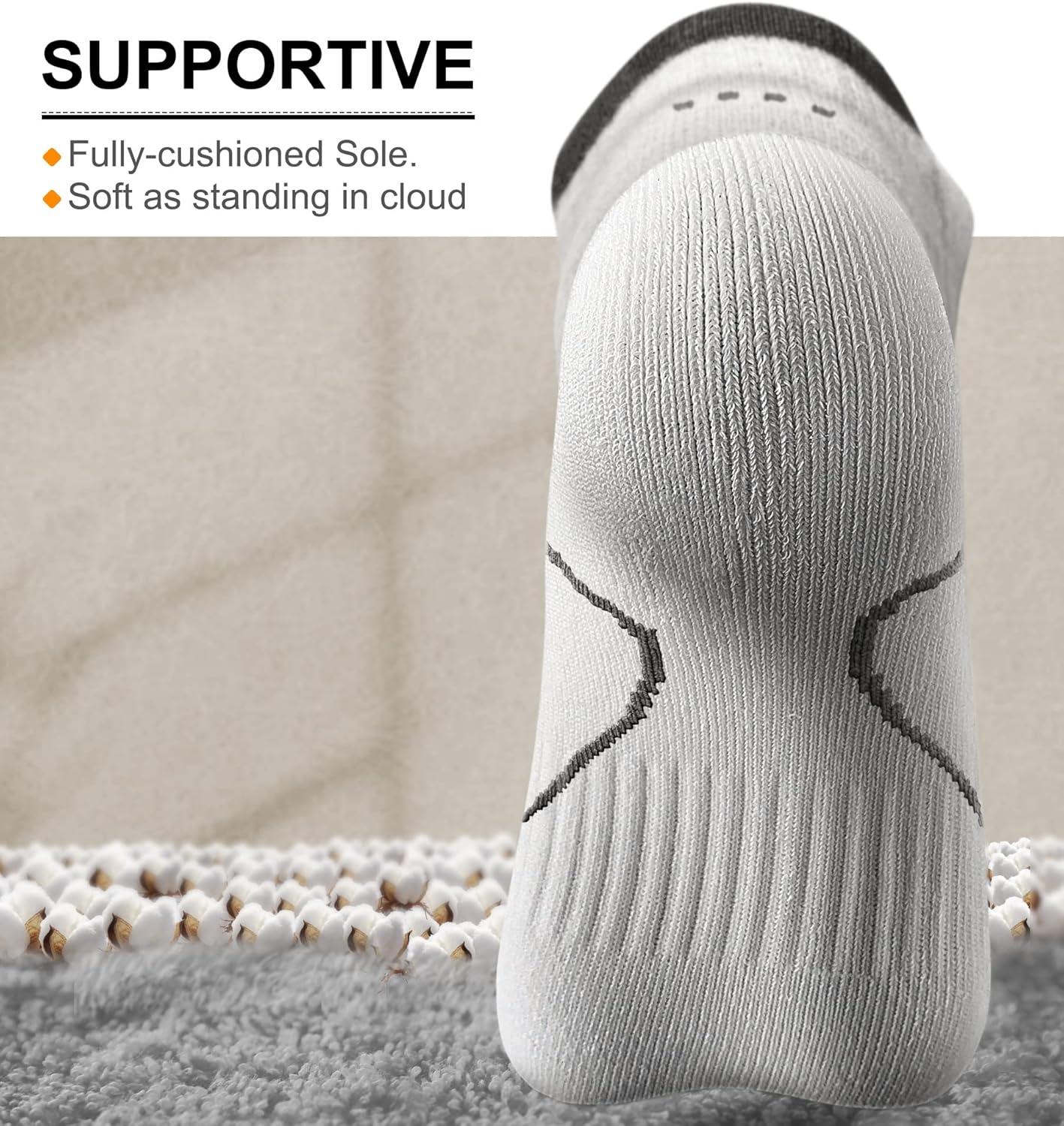 image:imageBULLIANT Men Running SocksActive Ankle Socks No Show For Men With Cushioned Footbed Arch Support Breathable Wicking6pairswhite 6 Color Mixed3073