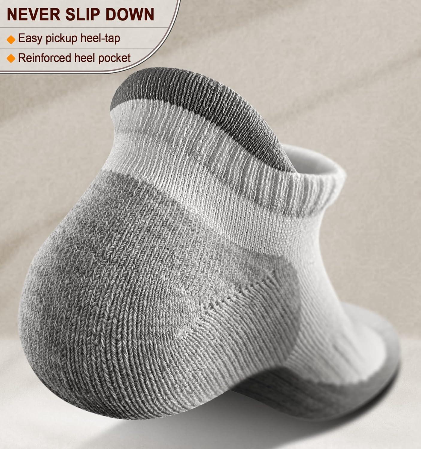 image:imageBULLIANT Men Running SocksActive Ankle Socks No Show For Men With Cushioned Footbed Arch Support Breathable Wicking6pairswhite Fog Blue3005