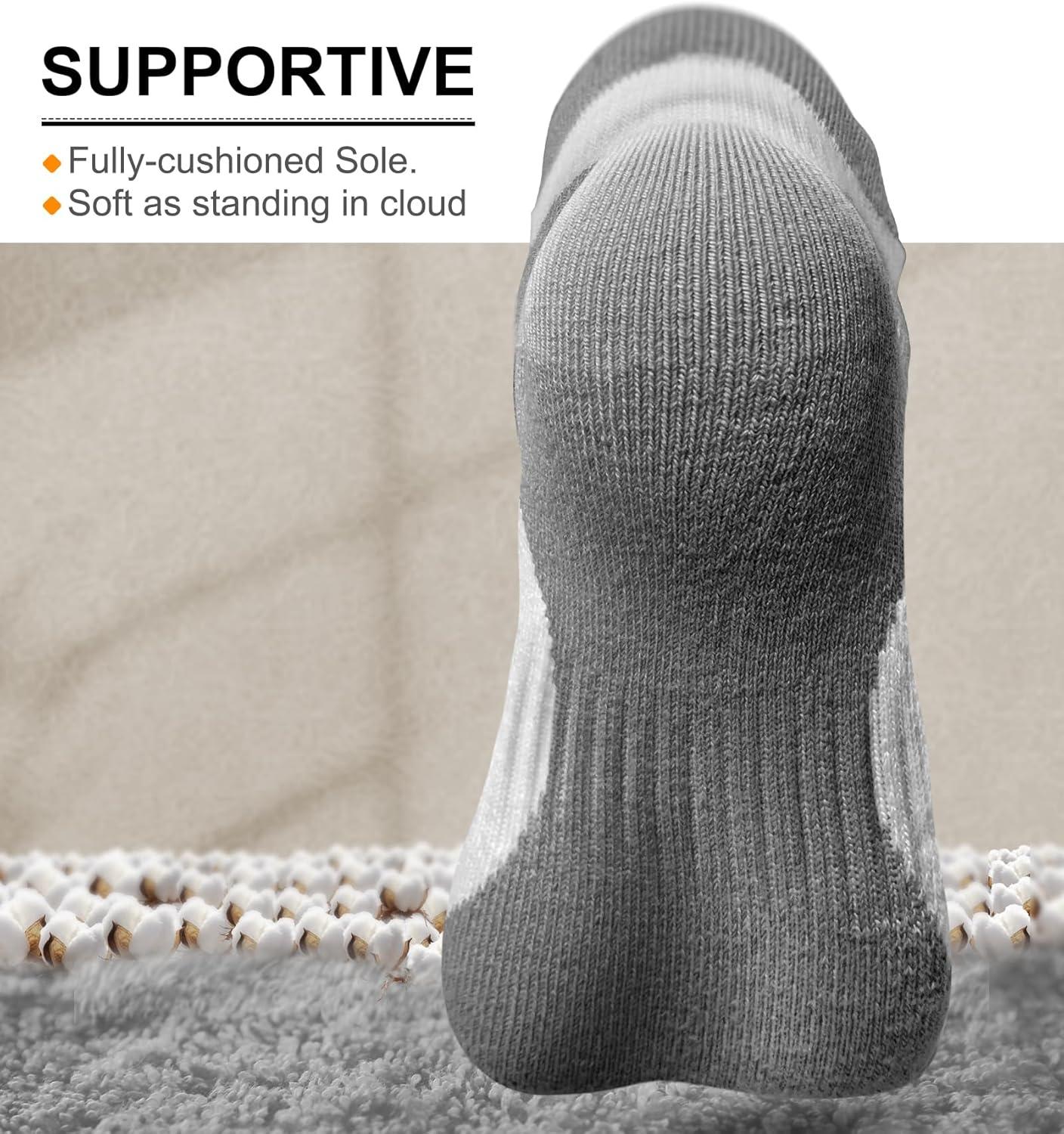 image:imageBULLIANT Men Running SocksActive Ankle Socks No Show For Men With Cushioned Footbed Arch Support Breathable Wicking6pairswhite4429