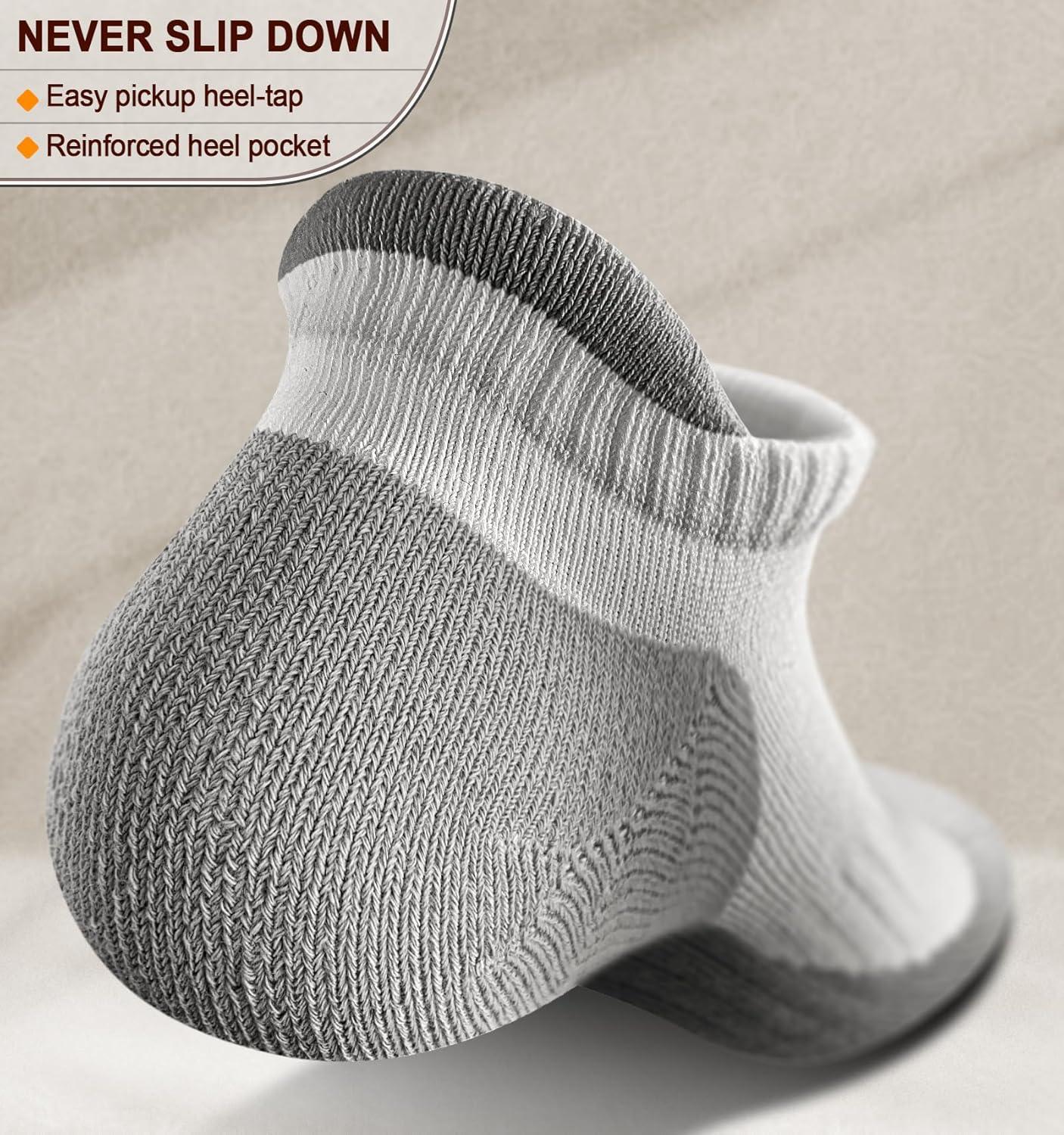 image:imageBULLIANT Men Running SocksActive Ankle Socks No Show For Men With Cushioned Footbed Arch Support Breathable Wicking6pairswhite4429