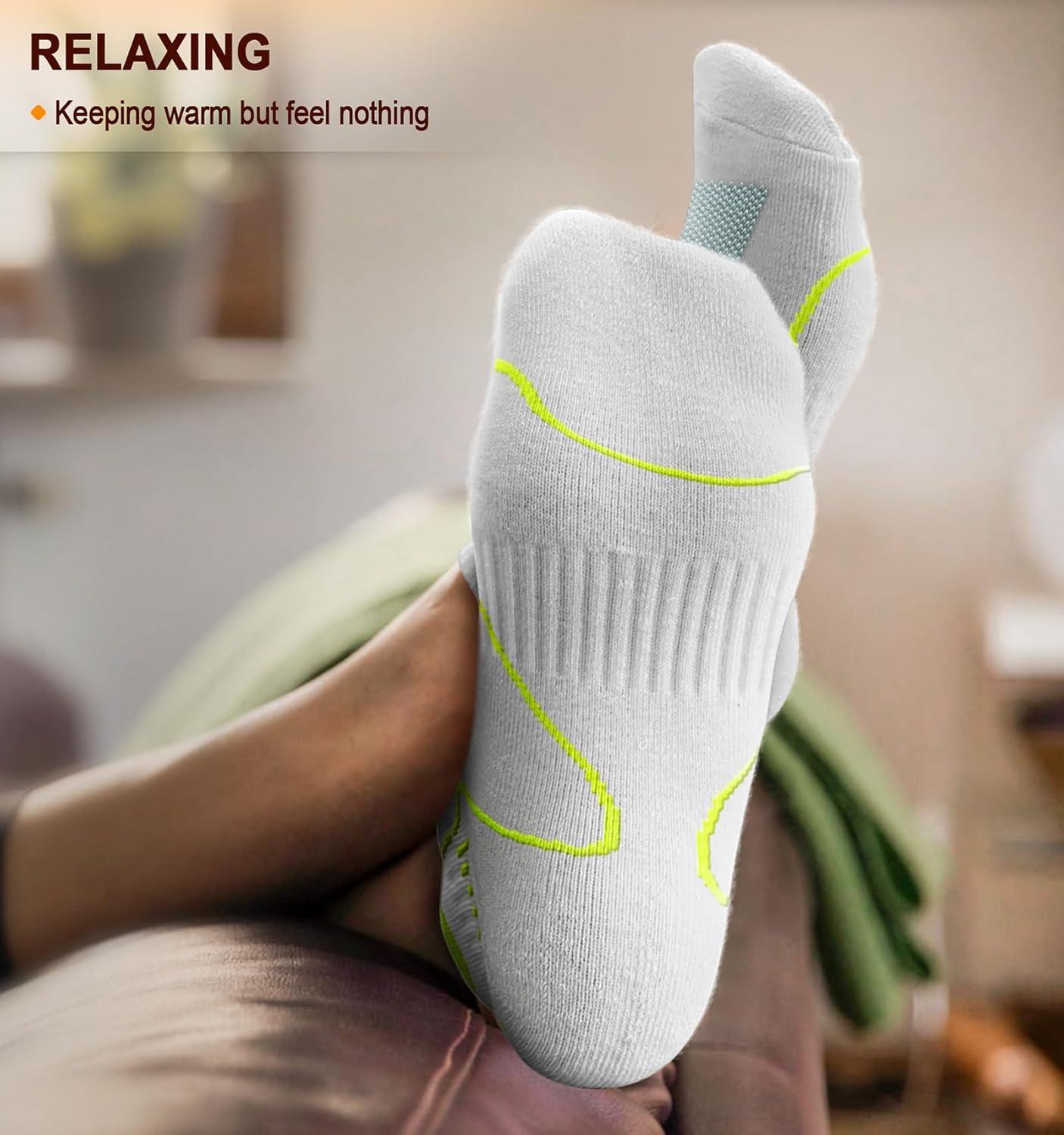 image:imageBULLIANT Men Running SocksActive Ankle Socks No Show For Men With Cushioned Footbed Arch Support Breathable Wicking6pairswhiteMidgetgolf Green3074