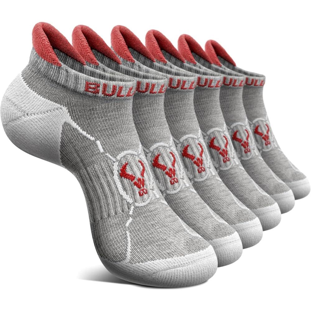 image:imageBULLIANT Men Running SocksActive Ankle Socks No Show For Men With Cushioned Footbed Arch Support Breathable Wicking6pairsgray Heather 4308