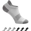 BULLIANT Men Running Socks,Active Ankle Socks No Show For Men With Cushioned Footbed Arch Support Breathable Wicking(6pairs-black/Dark Gray4208)