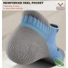 BULLIANT Men Running Socks,Active Ankle Socks No Show For Men With Cushioned Footbed Arch Support Breathable Wicking(6pairs-cambridge Blue8254)