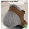 BULLIANT Men Running Socks,Active Ankle Socks No Show For Men With Cushioned Footbed Arch Support Breathable Wicking(6pairs-camel8255)