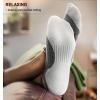 BULLIANT Men Running Socks,Active Ankle Socks No Show For Men With Cushioned Footbed Arch Support Breathable Wicking(6pairs-gray Heather /Orange Yellow3007)