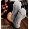 BULLIANT Men Running Socks,Active Ankle Socks No Show For Men With Cushioned Footbed Arch Support Breathable Wicking(6pairs-gray Heather /Rose Red3076)