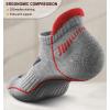 BULLIANT Men Running Socks,Active Ankle Socks No Show For Men With Cushioned Footbed Arch Support Breathable Wicking(6pairs-gray Heather /Rose Red3076)