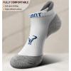 BULLIANT Men Running Socks,Active Ankle Socks No Show For Men With Cushioned Footbed Arch Support Breathable Wicking(6pairs-white /Fog Blue3005)