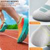 BULLIANT Men Running Socks,Active Ankle Socks No Show For Men With Cushioned Footbed Arch Support Breathable Wicking(6pairs-white/Midgetgolf Green3074)