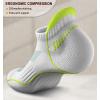 BULLIANT Men Running Socks,Active Ankle Socks No Show For Men With Cushioned Footbed Arch Support Breathable Wicking(6pairs-white/Midgetgolf Green3074)