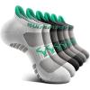 BULLIANT Men Running Socks,Active Ankle Socks No Show For Men With Cushioned Footbed Arch Support Breathable Wicking(6pairs-3 Color Mixed8648)