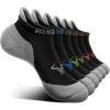 BULLIANT Men Running Socks,Active Ankle Socks No Show For Men With Cushioned Footbed Arch Support Breathable Wicking(6pairs-black 6 Color Mixed3002)